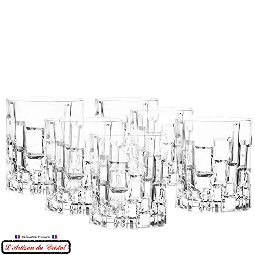 6 Copas de cóctel/Whiskey/Aperitivo de Cristal - Service Graffic (34 cl) - Hand Made - Made in France - Maison Klein - 54120 Baccarat France - Set de Regalo