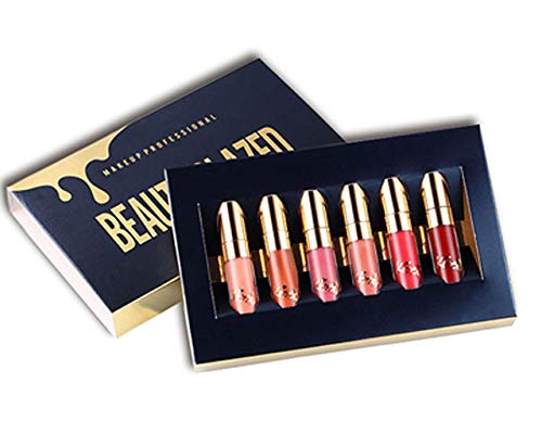 6 unids lápiz labial líquido mate set impermeable brillo larga duración versión cumpleaños maquillaje Labiales color el mundo labios palillos para maquillaje ventiladores