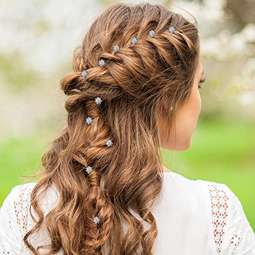 70 Piezas Horquillas Pelo Mujer, Taumie Tocados de Novia Accesorios, Horquillas de Novia, Pinzas para el Cabello en Forma de U, Juego de Horquillas para el Pelo de Cristal, para la Boda, Fiesta