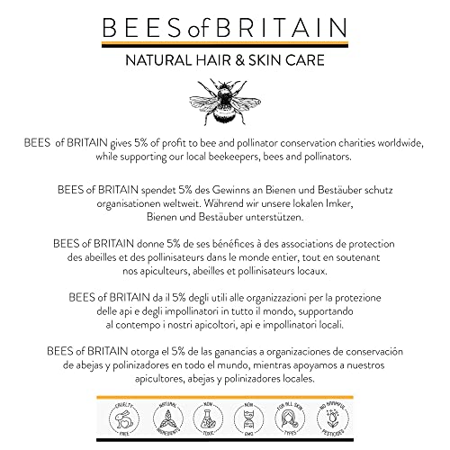 99% Natural CREMA HIDRATANTE FACIAL - SIN PERFUME - 100 g de BEES OF BRITAIN - Crema Para Pieles Sensibles, pH 5.5 no Irritante. Donamos el 5% de Ganancias Para Ayudar a Salvar Abejas y Polinizadores.