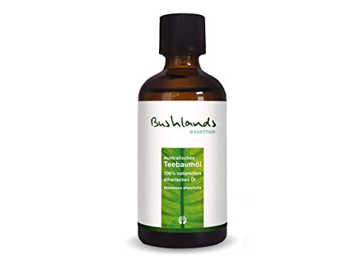 Aceite de árbol de té – Bushlands Essentials 100% puro, nautreal, aceite de árbol de té australiano, 100 ml