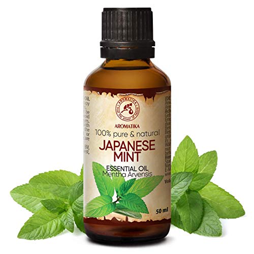 Aceite de Menta Japonesa 50ml - Mentha Arvensis - para Dormir Bien - Cuidado Corporal - SPA - Fragancia de Ambiente - Difusor de Aroma - Lámpara de Fragancia - Aceite de Menta JHP Puro y Natural