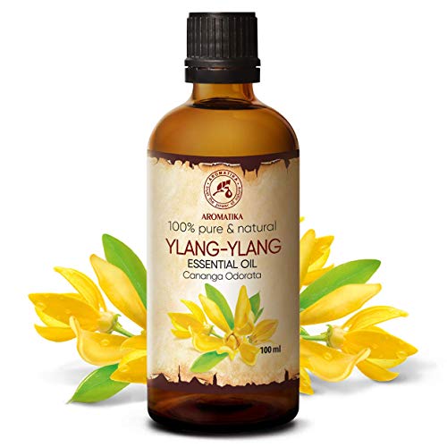 Aceite Esencial de Ylang Ylang 100ml - Cananga Odorata - Aceite Esencial de Aromaterapia - Aceite Ylang 100% Puro para Piel y Cabello - Cosméticos - Difusores y Velas Caseras