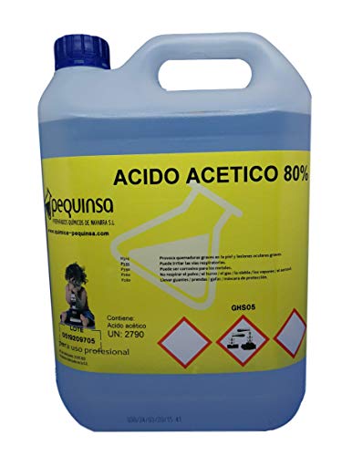 Acido Acetico 80%. Envase 5 Litros.