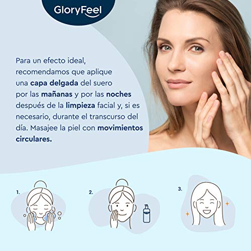 Acido Hialuronico Puro con Vitamina C Altamente Dosificado (50ml) - Probado dermatológicamente y enriquecido con Péptidos eficaces - Serum Facial para rostro, cuello y escote