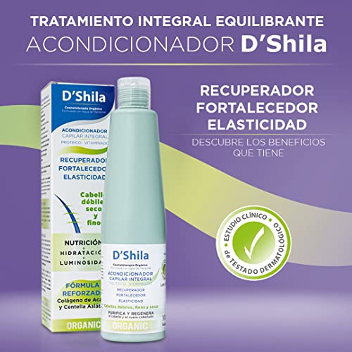 Acondicionador Integral Recuperador, Fortalecedor y Voluminizador D’Shila 300ml | Hidratante | Repara el Cuero Cabelludo | Ingredientes Naturales, Sin Siliconas ni Parabenos