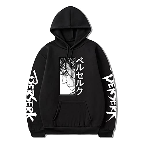 acsefire Sudadera de Anime Cosplay Unisex Sudadera con Capucha de Manga Larga de Berserk Sudadera Deportiva de Dibujos Animados para fanáticos de Guts