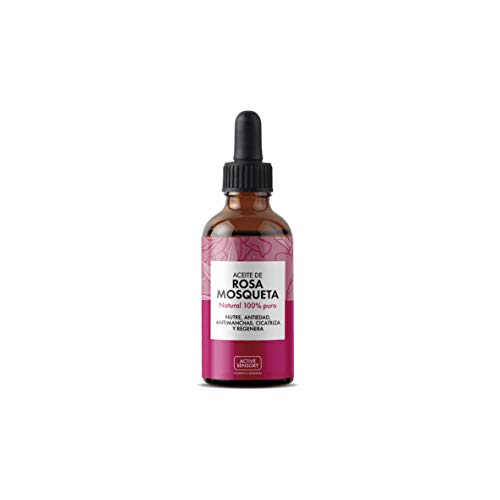 Active Sensory Aceite de Rosa Mosqueta - 100% Puro para Nutrir en Profundidad, Aumentar la Elasticidad de la Piel y Prevenir la Aparición de Estrías, Transparente Floral, 25 Mililitros