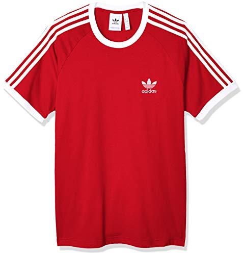 adidas 3-Stripes tee Camiseta de Manga Corta, Hombre, Lush Red, L