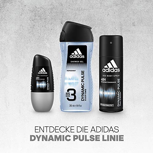 adidas Dynamic Pulse - Gel de ducha 3 en 1 para hombre con efecto revitalizante para cuerpo, cara y cabello, 6 unidades (250 ml)