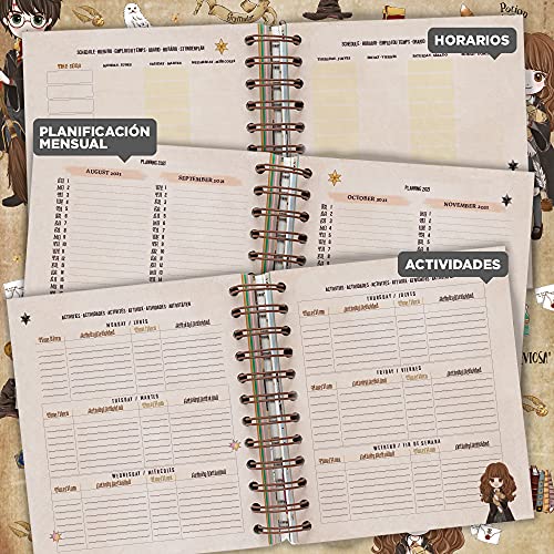 Agenda Harry Potter 2021 2022 - Agenda Escolar 2021-2022 / Agenda 2022 dia por página - Agenda 11 meses desde Agosto de 2021 a Junio de 2022 │ Producto con licencia oficial - Agenda Erik