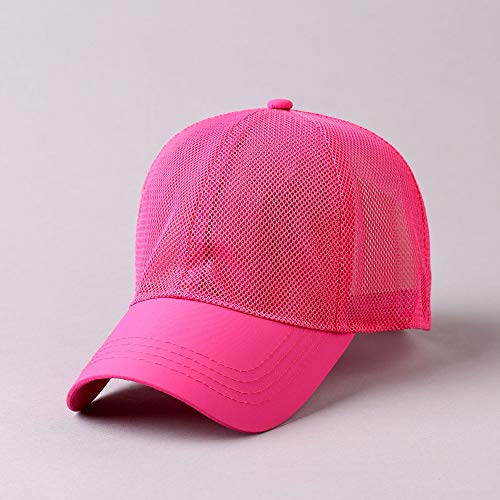 AHJSN Gorra Neta Hombre Sombrero para el Sol Gorra de béisbol Transpirable para el Sol Sombrero de Gran tamaño Más (59-63) Rosa Roja