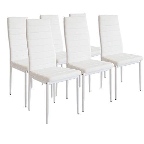 Albatros 2699 Milano Set de 6 sillas de Comedor, Blanco