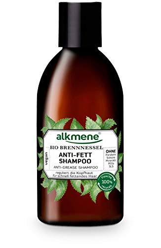 alkmene Champu antigrasa con ortiga orgánica - champú para cabello graso - shampoo vegano sin silicona, parabenos SLS y SLES - cuidado del cabello (1x 250 ml)