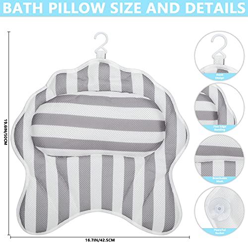 Almohada de Baño, Cojín de Baño con 6 Ventosas Antideslizantes, Almohada de Bañera de Lujo con Tecnología 3D Air Mesh para Bañera, Jacuzzi y SPA en Casa