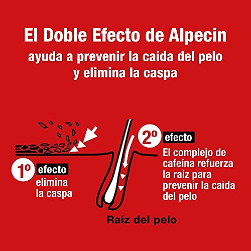 Alpecin Doble Efecto 3x 200 ml | Champu anticaida hombre y anticaspa hombre | Alpecin Champu con cafeina tratamiento para la caida del cabello y caspa