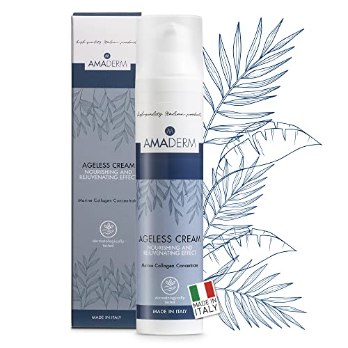 AMADERM Ageless Cream Men 100ml | Crema Facial Hombre Antiarrugas y Antiedad | MADE IN ITALY Colágeno Marino, Vitamina E, Péptidos | FENOXIETANOL FREE