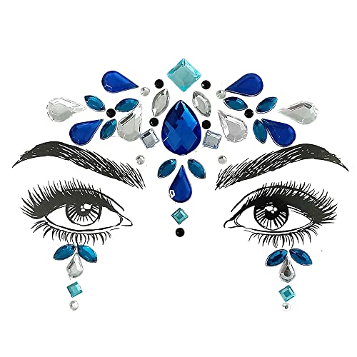 Amaza Face Gems Stickers, Tatuajes Temporales Pegatinas, Efecto Glitter, Fiestas, Espectáculos y Maquillaje (9 Piezas)