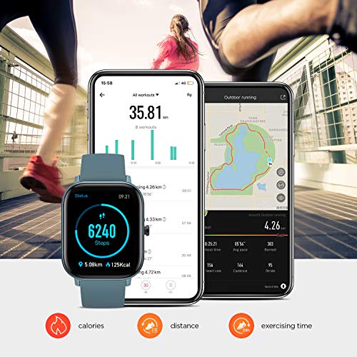 Amazfit GTS Reloj Smartwactch Deportivo | 14 días Batería | GPS+Glonass | Sensor Seguimiento Biológico BioTracker™ PPG | Frecuencia Cardíaca | Natación | Bluetooth 5.0 (iOS & Android) Gris