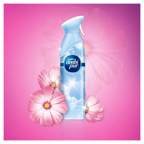 Ambipur Ambientador Casa Spray, 1.8 L (6 x 300 ml), Elimina los Malos Olores, Fragancia Flores Elegantes, Mega Pack