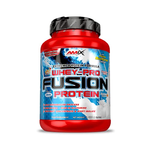 AMIX, Proteína Whey, Pure Fusión, Concentrado de Suero Ultra Filtrado, Sabor Chocolate, Proteínas para Aumentar Masa Muscula, Proteína Isolada con Splenda, Contiene L-glutamina , 1 Kg