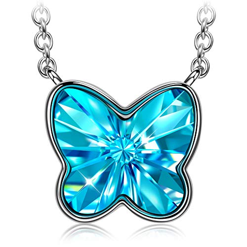 ANGEL NINA Collares Mujer Regalos Serie Sueño de Mariposa, Un regalo de San Valentín para ella, Cúbica 5A/Cristales de Austria Collar para Mujer Joyas, Elegante Caja de Regalo