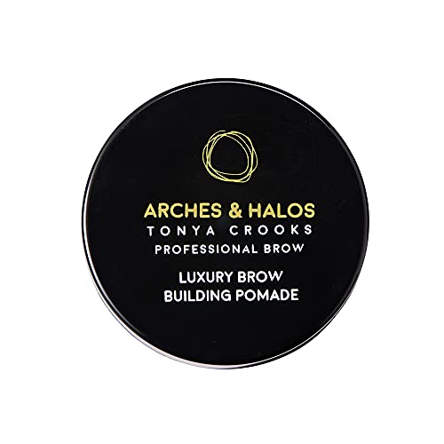 Arches & Halos Pomada de lujo para la construcción de cejas, gel para cejas, tinte, rellena, esculpe y defina las cejas, maquillaje vegano y sin crueldad, 3 g, marrón neutro