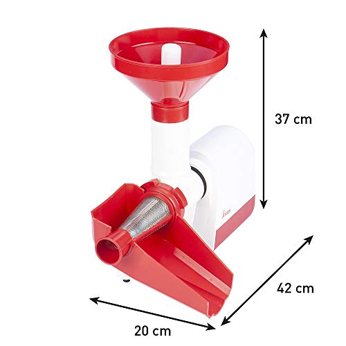 Ardes - Pasador de Tomate eléctrico con Filtro de Acero Inoxidable, 130 W, Rojo y Blanco