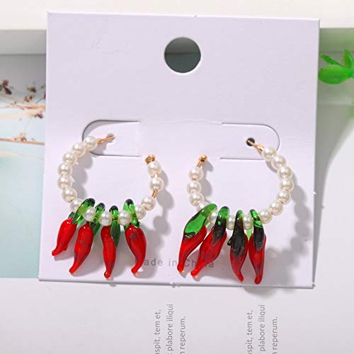 Aretes Pendientes De Perlas Con Cuentas De Círculo De Personalidad Coreana, Pendientes Elegantes De Gota De Pimienta, Joyería Femenina De Boda Bohemia