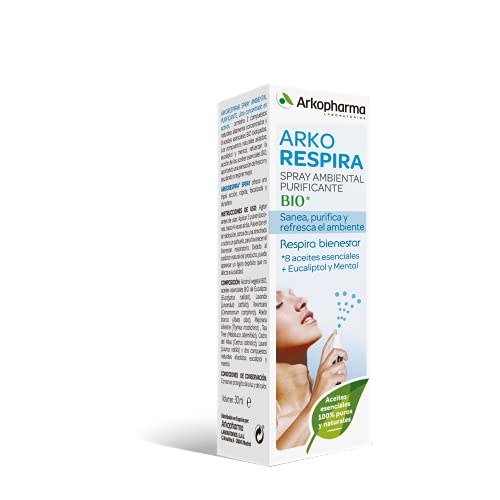 Arkopharma Arkorespira Spray Ambiental Purificante Bio 30ml, Sanea, Purifica Y Refresca El Ambiente, Con Aceites Esenciales, Eucaliptol Y Mentol