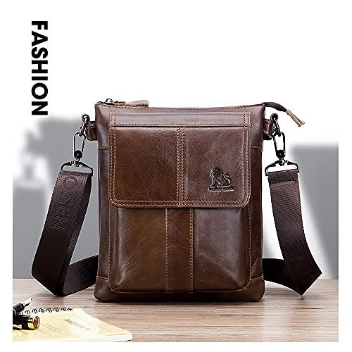 ARKTOS Nefli Bolsa de hombro de cuero genuino Messenger CrossBody Bolsa se ajusta a la tableta de 10 pulgadas para el negocio de la oficina de trabajo de la escuela Marrón