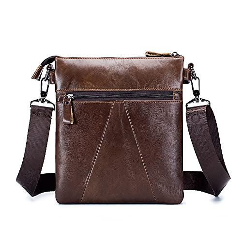 ARKTOS Nefli Bolsa de hombro de cuero genuino Messenger CrossBody Bolsa se ajusta a la tableta de 10 pulgadas para el negocio de la oficina de trabajo de la escuela Marrón