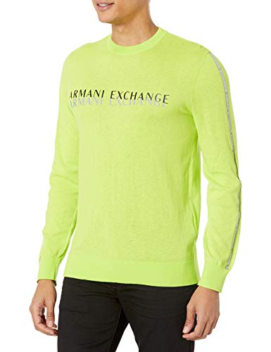 Armani Exchange Acid Lime-Sudadera, L para Hombre