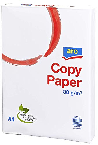 aro Papel de copia DIN A4 con 5x500 hojas - 80g/m2 - blanco - Papel de impresión profesional para impresoras láser, impresoras de inyección de tinta, aplicaciones, facturas, negocios, oficina