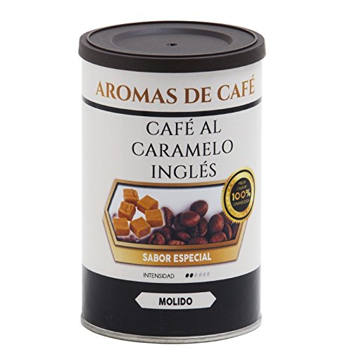 Aromas de Café - Café Tostado de Caramelo Inglés 100% Arábica en Grano/Café en Grano Tostado Sabor Caramelo Inglés Intensidad Suave e Intenso, 100 GR