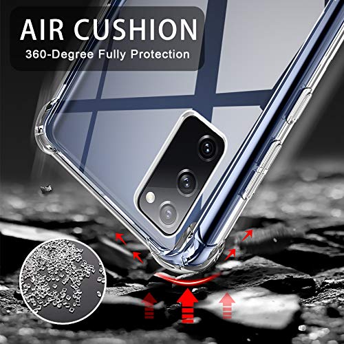 AROYI Funda Compatible con Samsung Galaxy S20 FE 4G / 5G, 2 Pack Cristal Templado y 2 Pack Lente de cámara para Galaxy S20 FE, Silicona Suave TPU Carcasa Protección Caso para Samsung S20 FE 4G / 5G