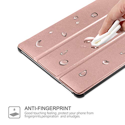 AROYI Funda para Huawei MediaPad T5 10 + Protector Pantalla, Carcasa Silicona Smart Cover Case con Soporte Función para Huawei MediaPad T5 10 10,1 2018 - Oro Rosa