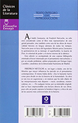 Así habló Zaratustra (Clásicos de la literatura universal)