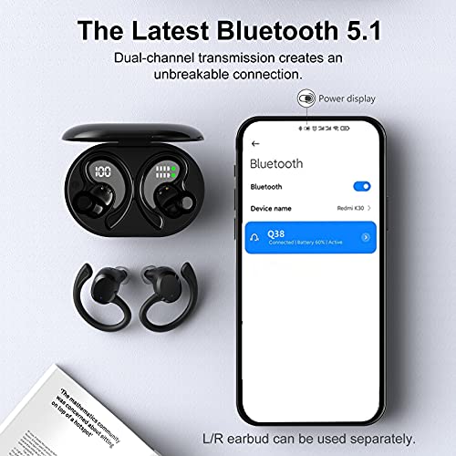 Auriculares Inalámbricos, Auriculares Bluetooth 5.1 Hi-Fi Estéreo, Cascos Inalambricos Bluetooth con Microfono Auriculares Deportivos IP7 Impermeable, CVC8.0 Cancelación de Ruido Auriculares Running