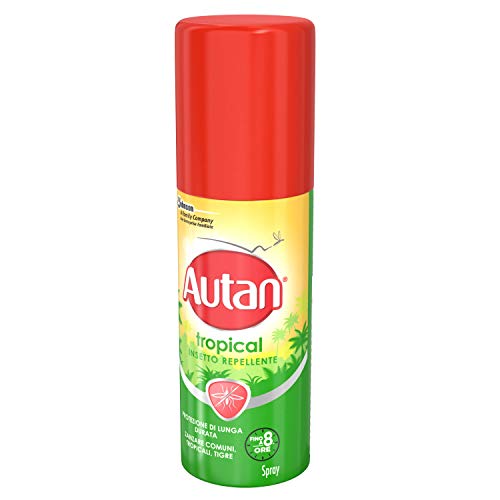 Autan Tropical Insecticida en spray repelente y antimosquitos tigre y comunes, 50 ml, protección de larga duración