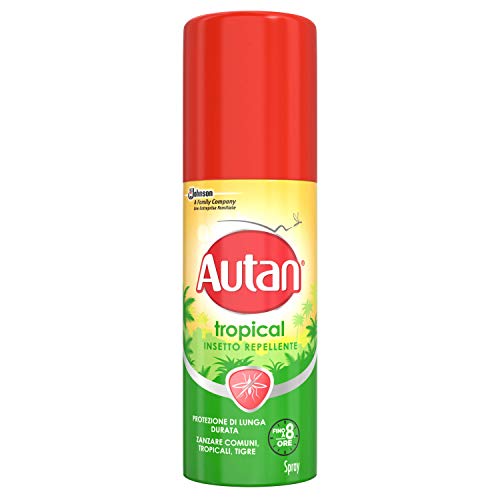 Autan Tropical Insecticida en spray repelente y antimosquitos tigre y comunes, 50 ml, protección de larga duración