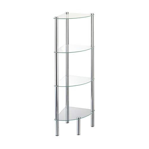 Axxentia Bad 282134 Solanio - Mueble esquinero de 4 estanterías de metal y cristal (30 x 30 x 108 cm) [Importado de Alemania]