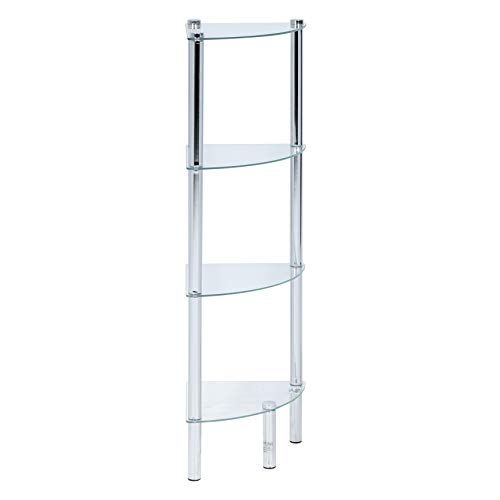 Axxentia Bad 282134 Solanio - Mueble esquinero de 4 estanterías de metal y cristal (30 x 30 x 108 cm) [Importado de Alemania]