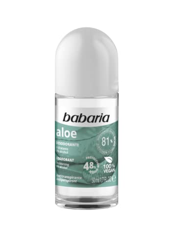 Babaria - Desodorante Rollon Aloe - Desodorante hidratante - 0% alcohol - Antitranspirante - 50ml