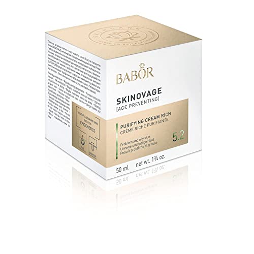 BABOR SKINOVAGE Purifying Cream, Crema facial para pieles con manchas, Crema hidratante clarificante y refinadora de poros, Fórmula vegana, 1 x 50 ml