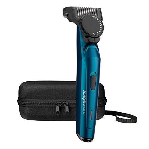 BaBylissMEN Barbero profesional T890E Recortadora de barba con Cuchillas de Acero Japonés extra afiladas, Uso Con/Sin cable, Batería de Litio, 120 min autonomía, 24 longitudes de 0,5 a 12mm, Estuche