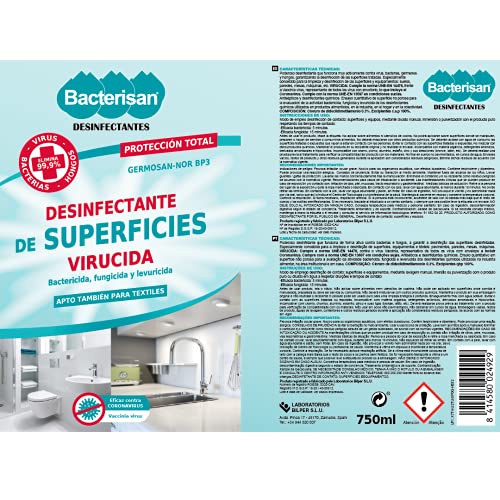 Bacterisan Limpiador Desinfectante Multiusos Virucida, 750 ml