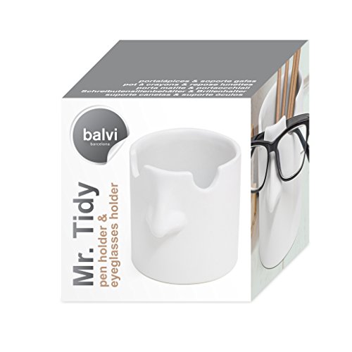 Balvi portalápices & Soporte Gafas Mr Tidy Color Blanco Mantén Tus Gafas ordenadas en tu casa y ofici