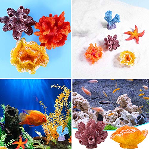 bangminda Decoración del Acuario 6PCS Coral Artificial Estrella de Mar Arrecife de Coral Paisaje Marino, Ornamentos de Acuario Decoración de Resina, Adornos de Peceras Decoración