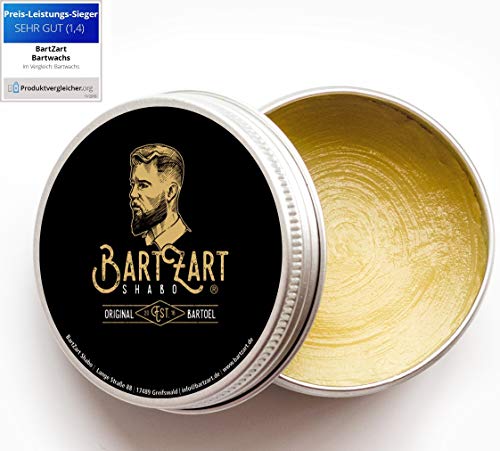 BartZart Shabo cera para barba con madera de cedro I 50g bálsamo para barba para hombres I Bálsamo para barba con aceite de argán para un crecimiento saludable I directamente del peluquero